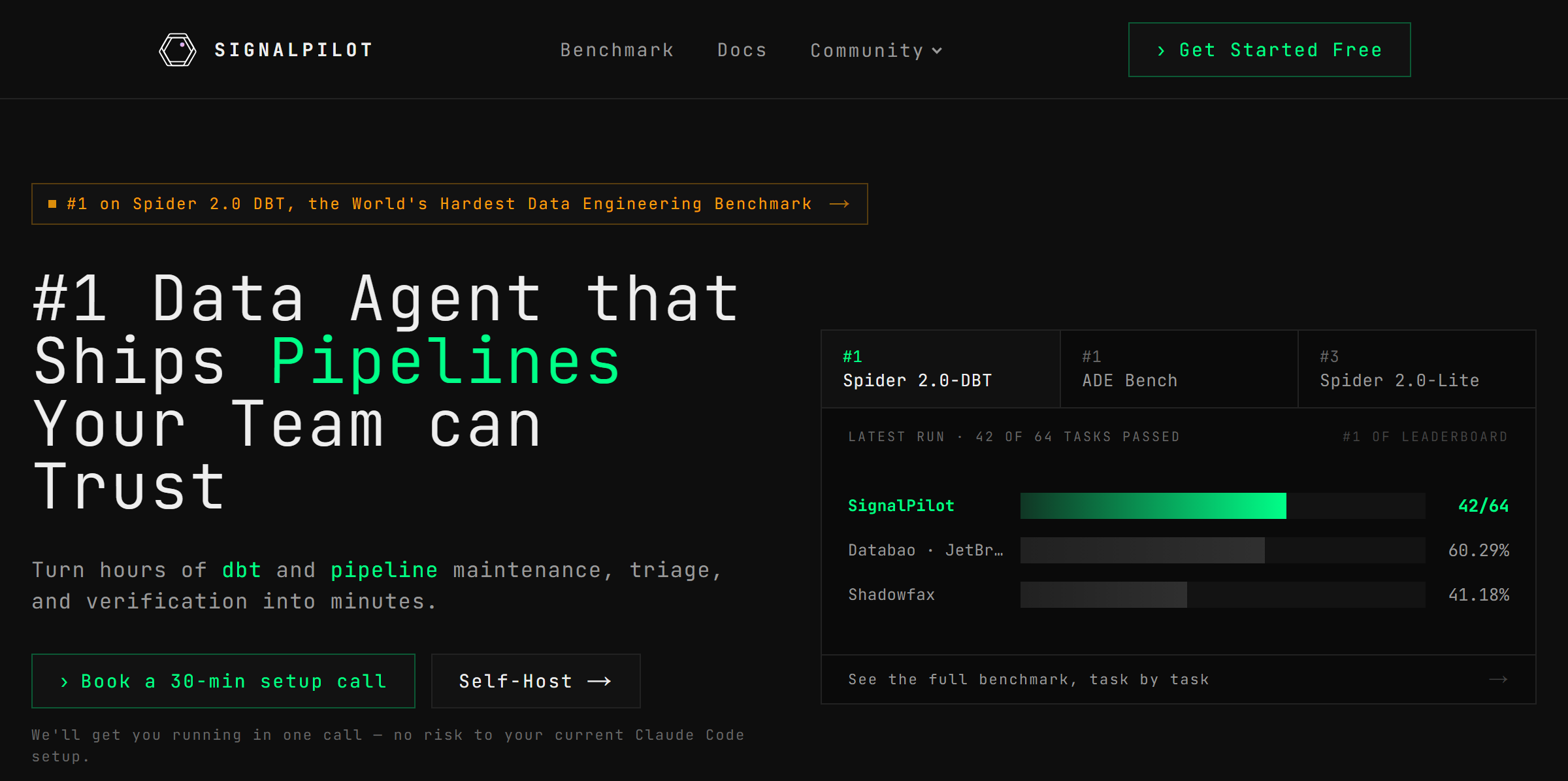 SignalPilot ADE-Bench Report: 96.9%, Highest Score Ever